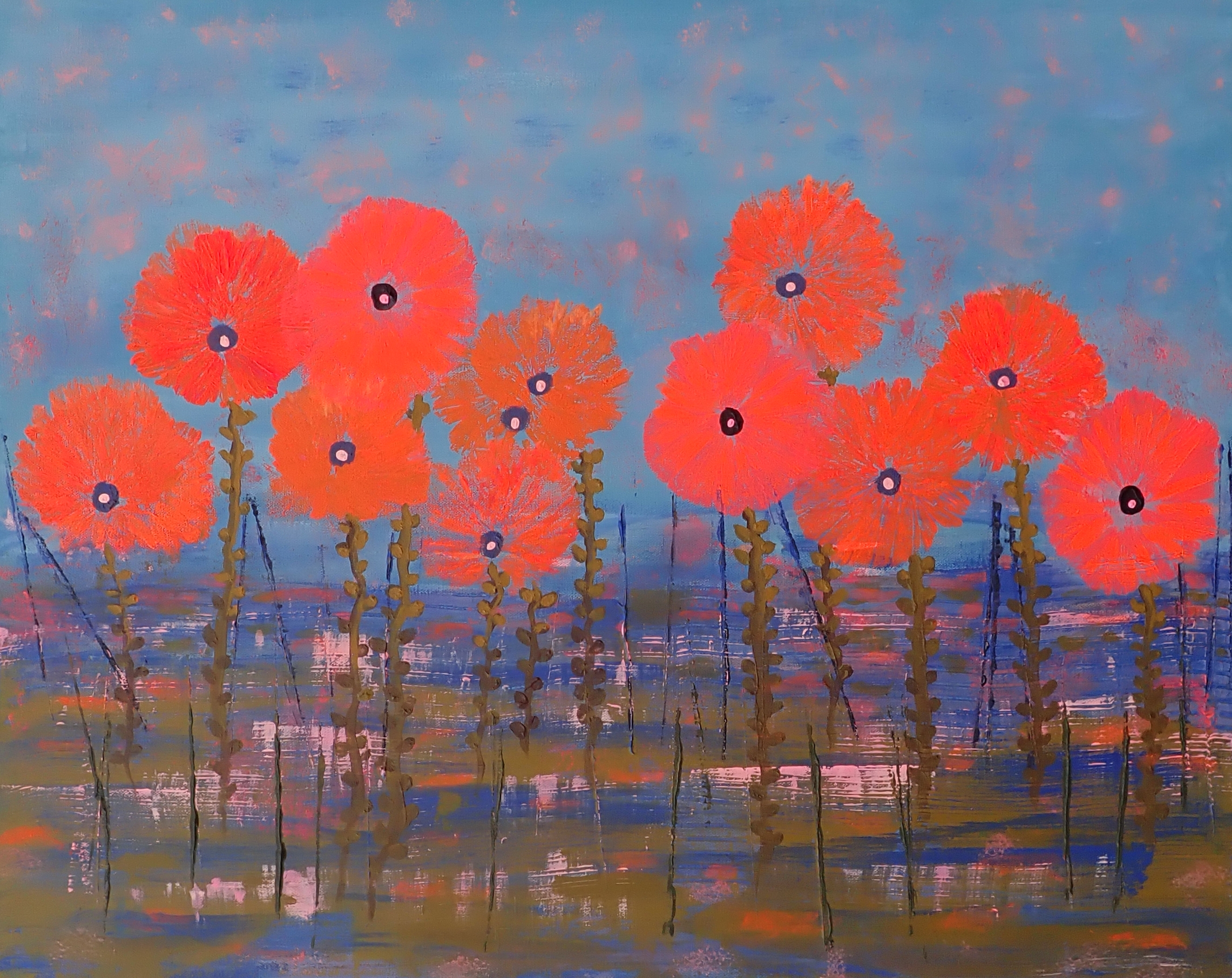 Brighter Days — acrylic painting by Alene Nitzky, private collection Islip, New York