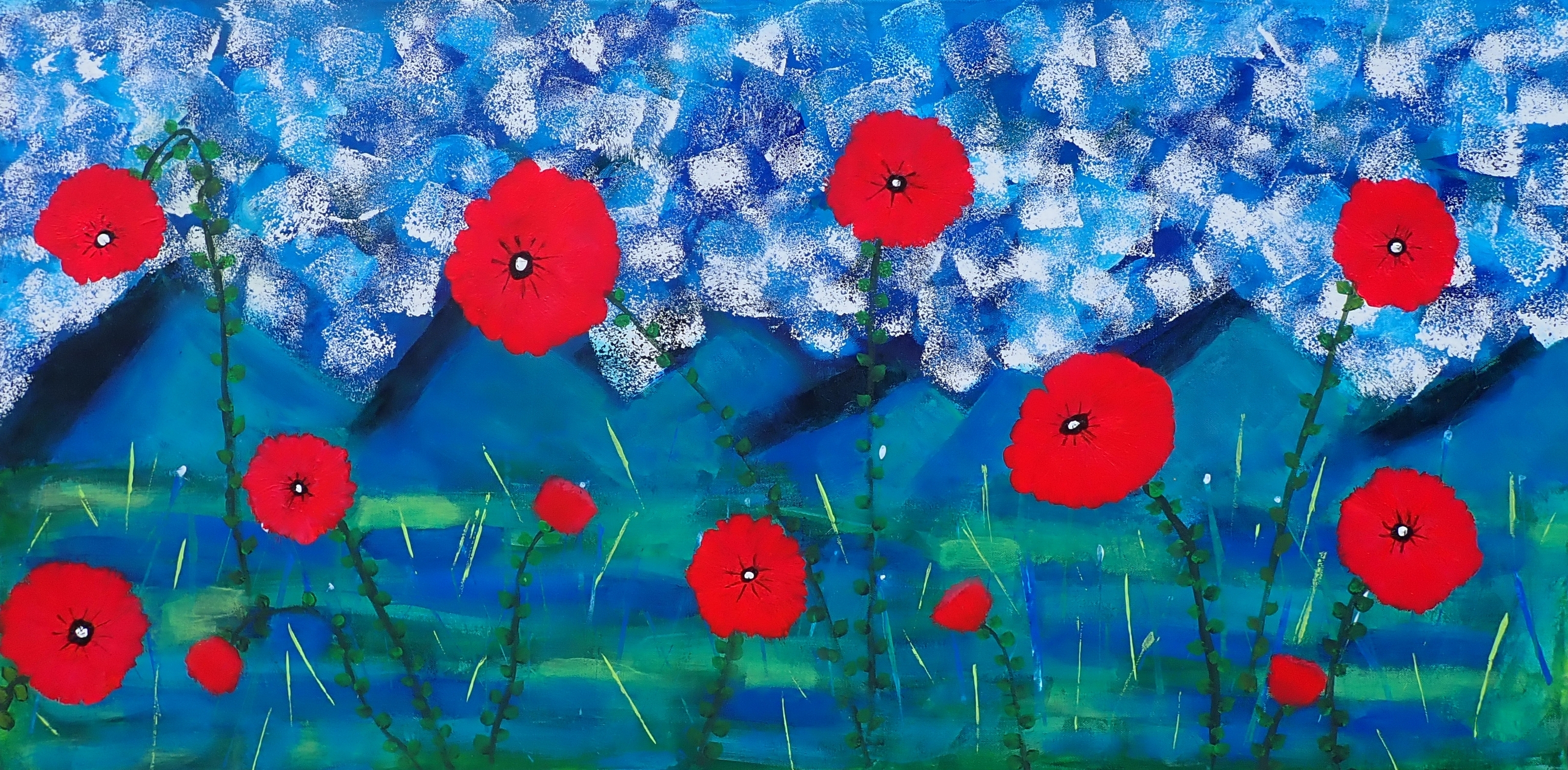 Mountain Rapture — acrylic painting by Alene Nitzky, private collection Avon, Colorado