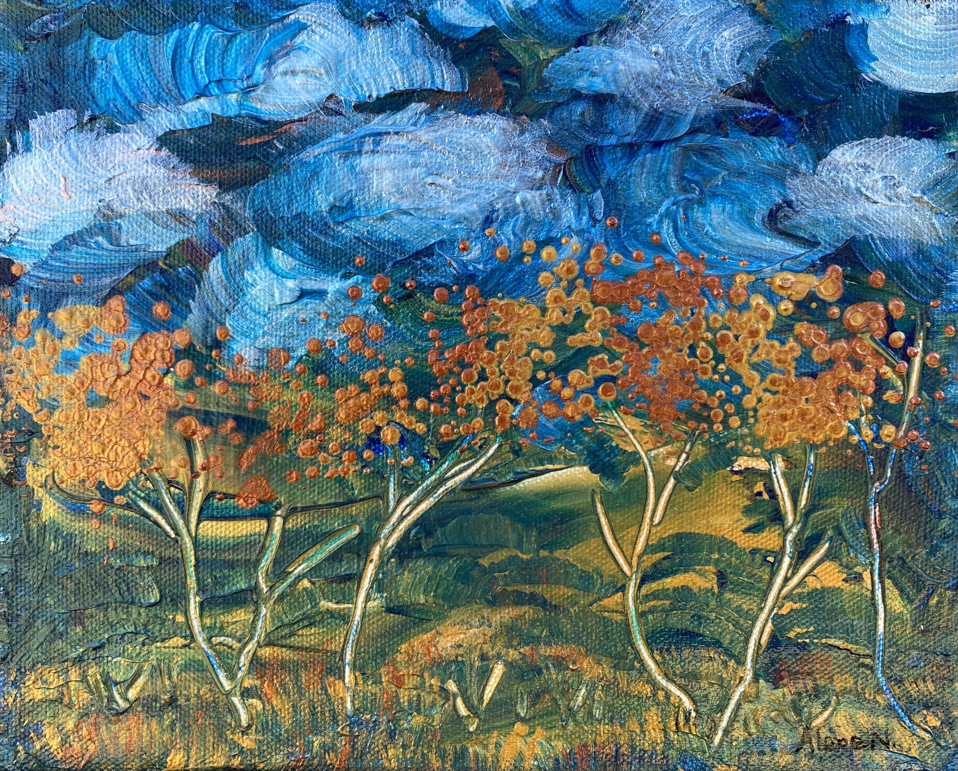 November Night — acrylic painting by Alene Nitzky, private collection Alexandria, Virginia
