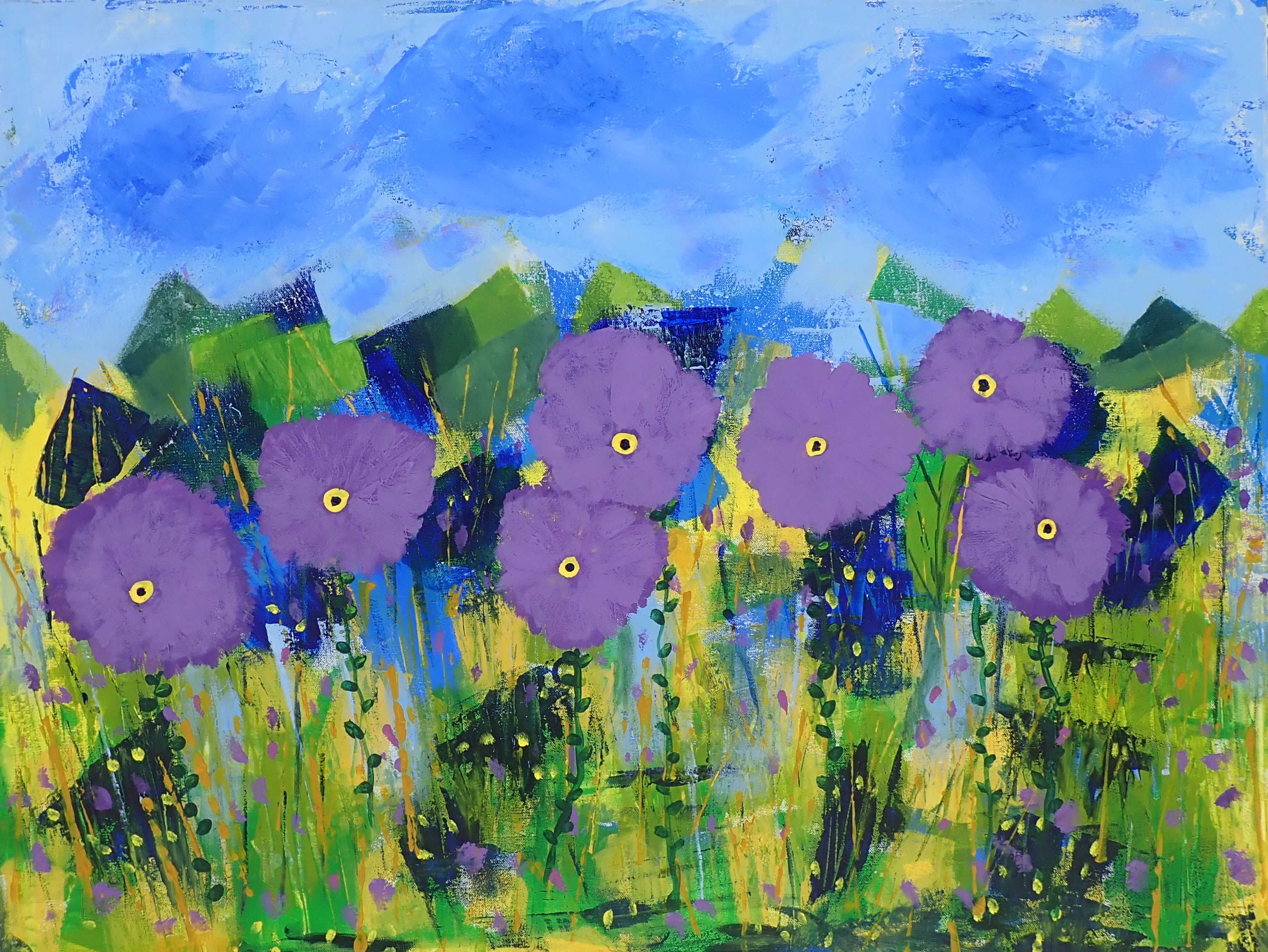 Sprung — acrylic painting by Alene Nitzky, private collection New York, New York