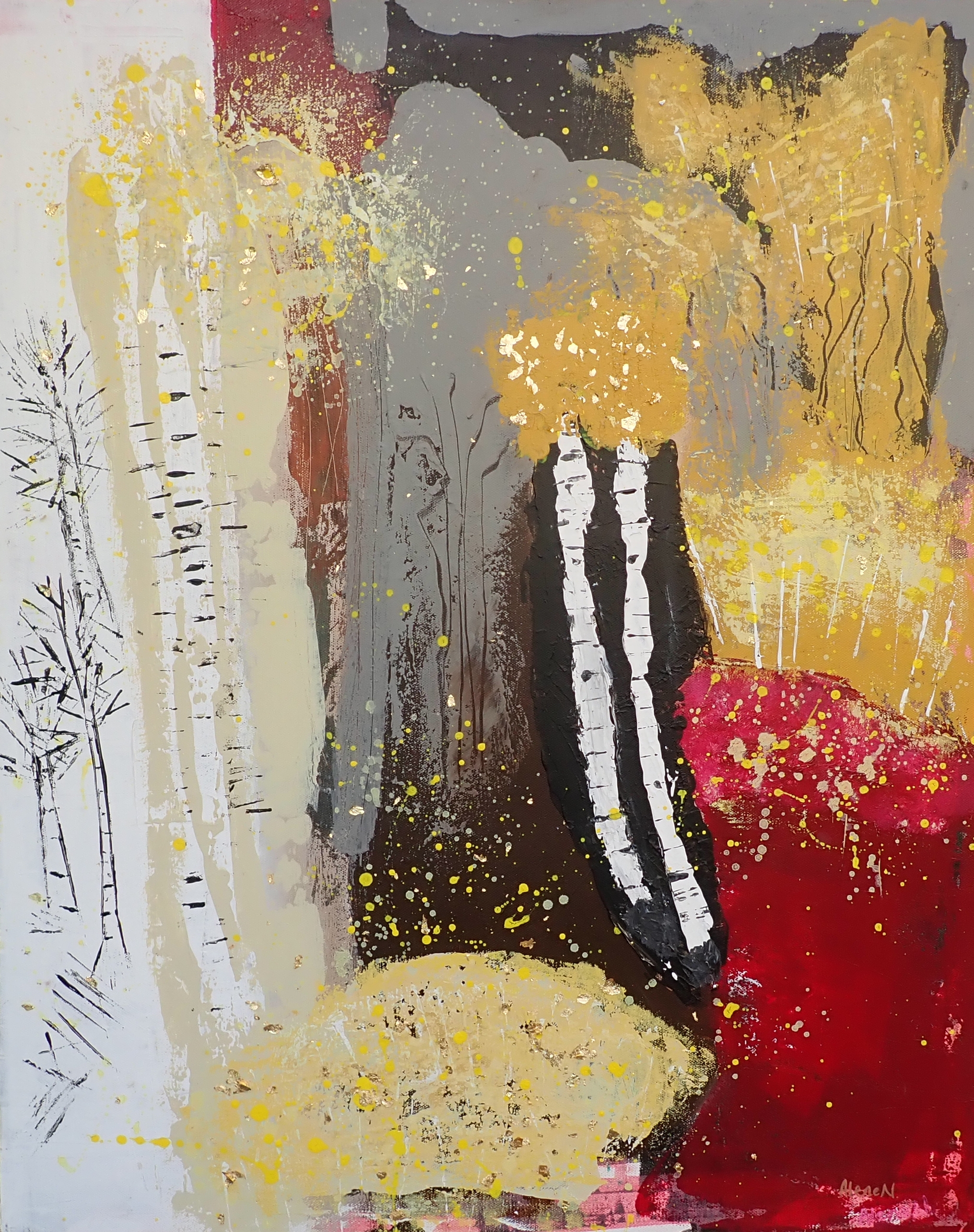 Autumn's Reach — acrylic painting by Alene Nitzky, private collection Fort Collins, Colorado
